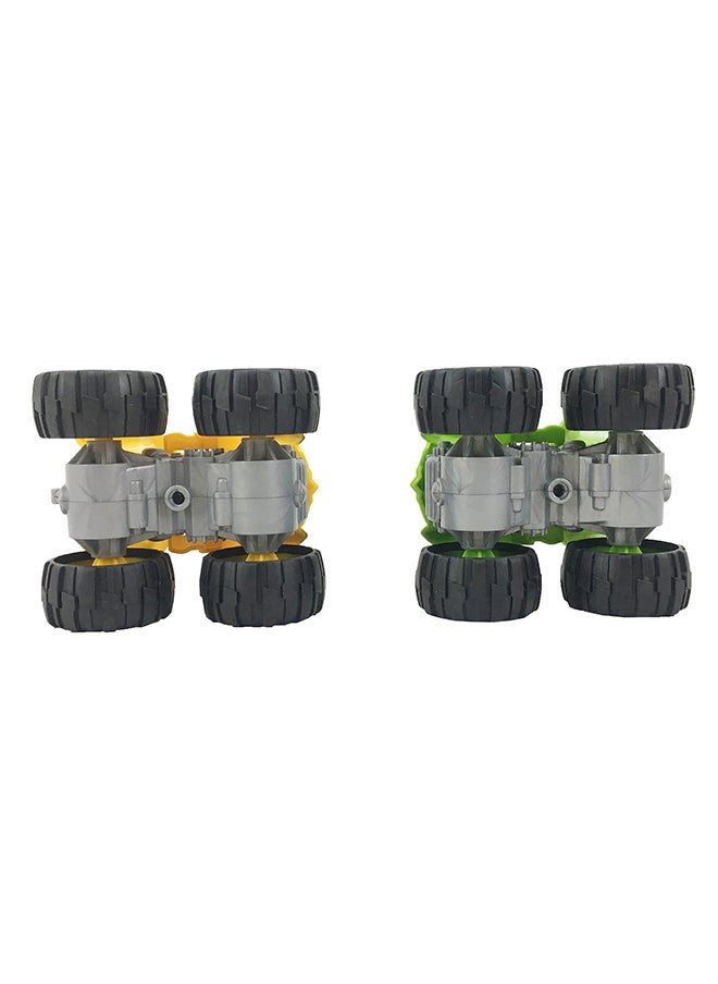 Galaxy Toys - Galaxy Friction Truck - 12 cm Assorted Set | Pull-Back Powered Trucks | Special Big Wheel 4WD Series | Yellow and Green Trucks | Durable Plastic | Kids Vehicle Toy - Image 1
