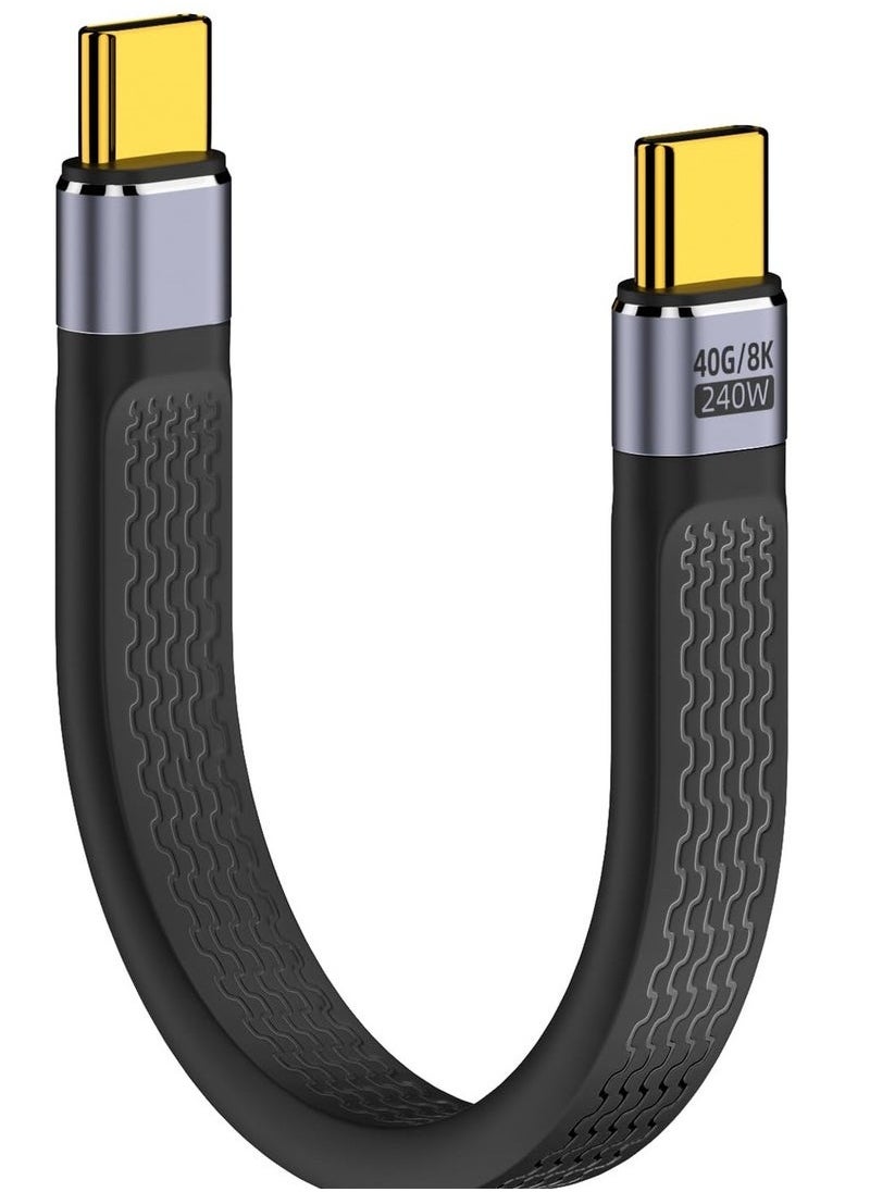 Short USB C Cable 5.3 inch, USB C to Type C 240W Fast Charging USB 4 Cable Supports 8K HD Display, 40Gbps Data Transfer for Thunderbolt 4/3, Laptop, Tablet, Phone and More  - Image 1
