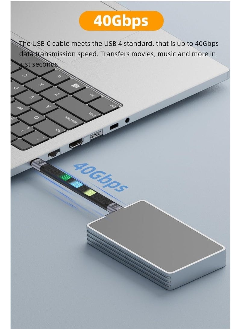 Short USB C Cable 5.3 inch, USB C to Type C 240W Fast Charging USB 4 Cable Supports 8K HD Display, 40Gbps Data Transfer for Thunderbolt 4/3, Laptop, Tablet, Phone and More  - Image 3