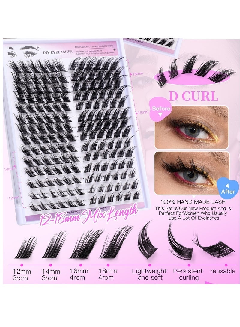 168 Clusters of Dense Feathered Segmented False Eyelashes, 12-18mm Single Cluster Lashes, Perfect for Creating Natural and Enchanting Eyes, Suitable for Daily Makeup and Special Occasions. - Image 3