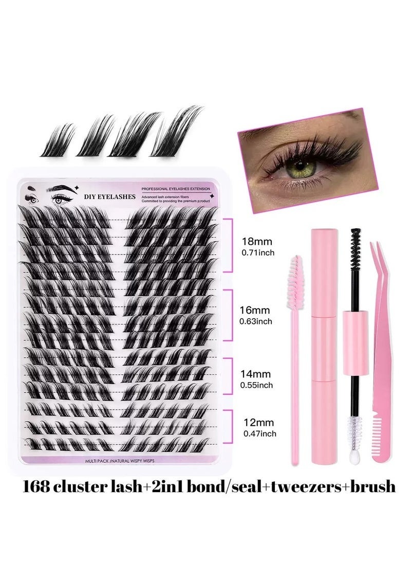 168 Clusters of Dense Feathered Segmented False Eyelashes, 12-18mm Single Cluster Lashes, Perfect for Creating Natural and Enchanting Eyes, Suitable for Daily Makeup and Special Occasions. - Image 4