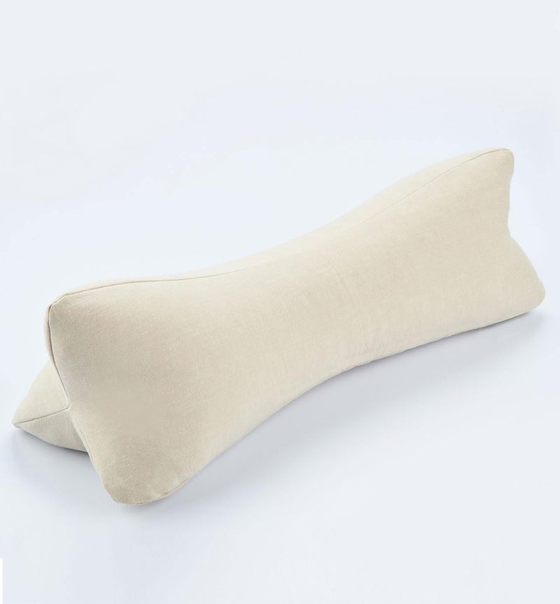 EDMILE Buckwheat Pillows for Sleeping, Adjustable Buckwheat Hulls Neck Cervical Roll Pillow with Washable Cover, Home Office Travel Neck Pain Relief Lumbar Support, Tan 16 X 6 Inches - Image 1