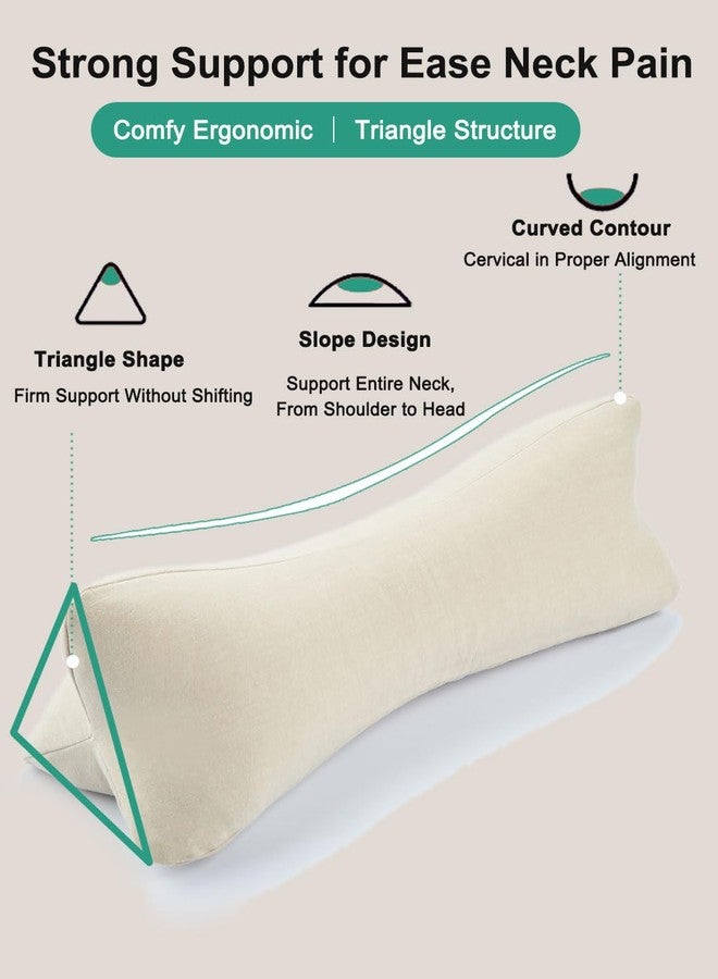 EDMILE Buckwheat Pillows for Sleeping, Adjustable Buckwheat Hulls Neck Cervical Roll Pillow with Washable Cover, Home Office Travel Neck Pain Relief Lumbar Support, Tan 16 X 6 Inches - Image 2