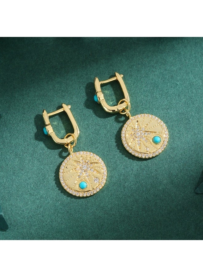 أقراط ماسية مرصعة على طراز رقاقات الثلج، فاخرة وخفيفة، وأقراط مترفة عالية الجودة - Image 1