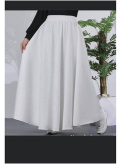 Double flared skirt, imported first-class Rosaline crepe fabric from Guzel - not see-through - white - free size