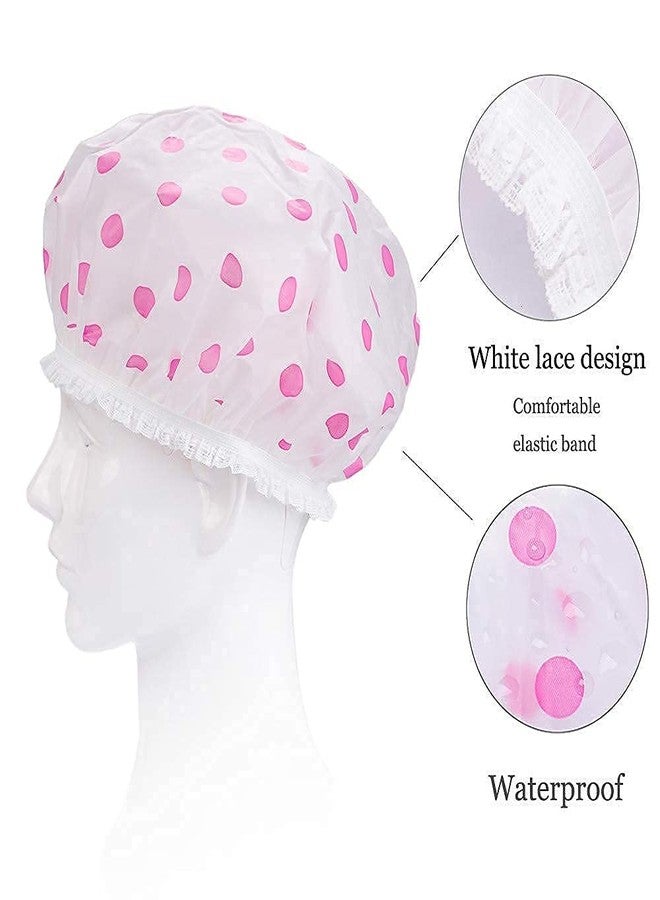 VEDETIC® Reusable Shower Cap For Women Reusable Waterproof Shower Caps(Multicolor Pack Of 6) - Image 5