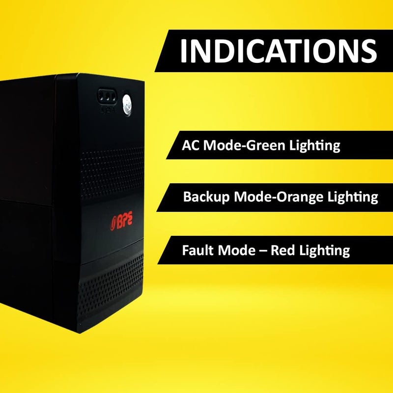 BPE BP650 UPS تفاعلي خطي لأجهزة الكمبيوتر المكتبية، احتياطي طاقة وحماية مثالي للأجهزة المنزلية والمكتبية والشبكات الإلكترونية - Image 4