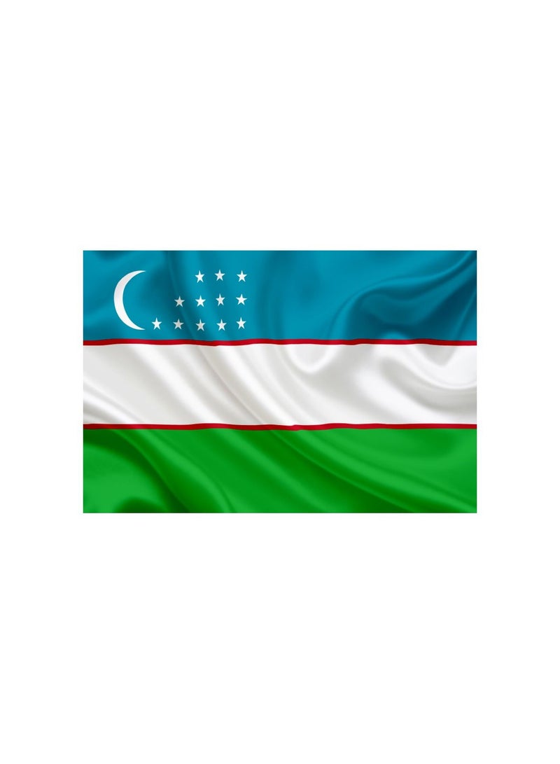 Romario AFC 2019 UZBEKISTAN FLAG Vivid Color & UV Fade Resistant, Lightweight, Show support at sporting events and other celebrations, All around stitched - Image 2