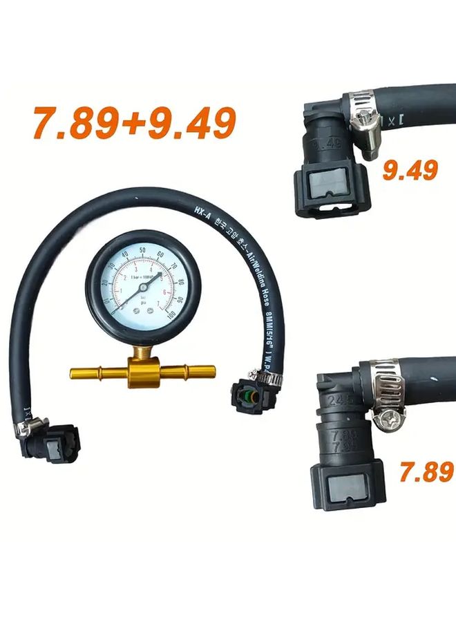 Fuel Pressure Tester Gauge Kit 0 100PSI 7Bar LCD Display Quick Connector - Image 4
