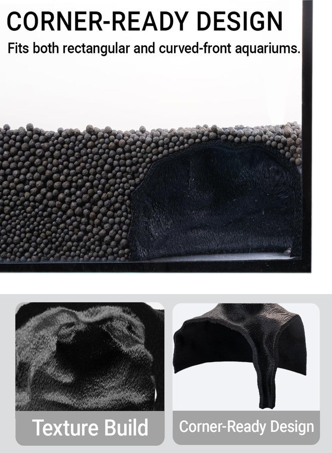 ORBIDYN Aquarium Cave - Rock Texture Fish Shelter with 180° Viewing Angle, Betta Fish Tank Accessories, Shrimp & Snails - Aquarium Decor & Tunnel (Black) - Image 3