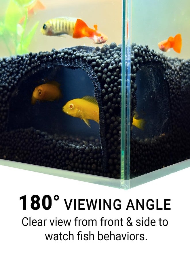 ORBIDYN Aquarium Cave - Rock Texture Fish Shelter with 180° Viewing Angle, Betta Fish Tank Accessories, Shrimp & Snails - Aquarium Decor & Tunnel (Black) - Image 5