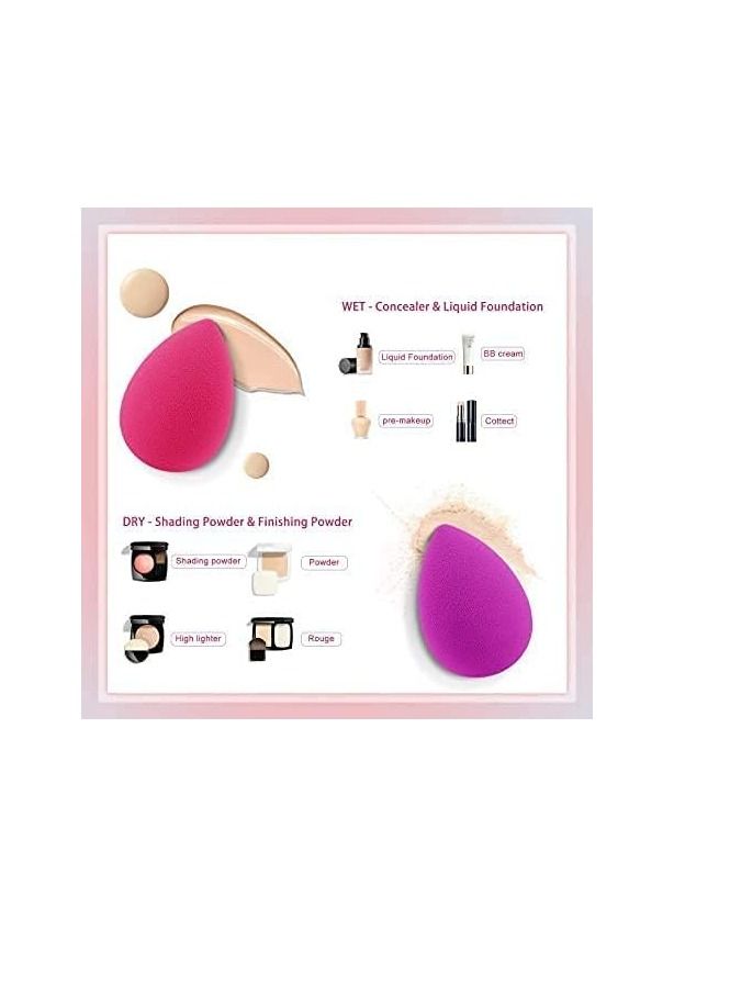 أوريتي مجموعة إسفنجات مكياج ORiTi من قطعتين، إسفنجة دمج كريم الأساس، وردي/أرجواني - Image 4