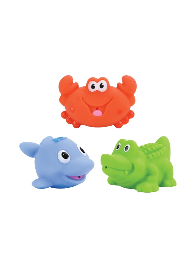 Nuby Sea Squirters Bath Toys, 3-Pack, Squeeze and Squirt Water Toys for Bath Time Play, Sensory Development and Water Fun, Assorted - Image 1
