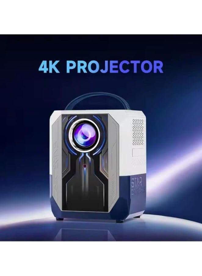 Projector Q5 Portable Smart Home Theater 4K Projector, Wi-Fi 5G, Bluetooth, Android and iOS Screen Mirroring Video Projector, Manual Focus HDMI/USB/AV/Remote Control (White)  - Image 2