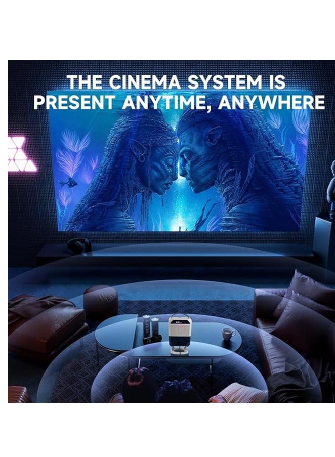 Projector Q5 Portable Smart Home Theater 4K Projector, Wi-Fi 5G, Bluetooth, Android and iOS Screen Mirroring Video Projector, Manual Focus HDMI/USB/AV/Remote Control (White)  - Image 5