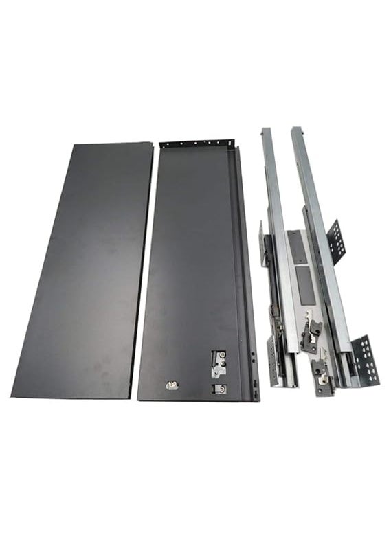 DBR - DBR Kitchen Slim Tandem Box for Drawer System With Soft Close Load Capacity Upto 40 Kg Grey 8 x 20 Inch Depth 500mm - Image 1