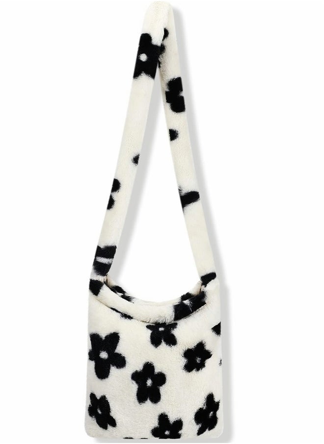 Plush Underarm Bag, Ladies Fluffy Shoulder Bag, Women Y2K Furry Purse Fluffy Tote Bag for Autumn and Winter  - Image 1