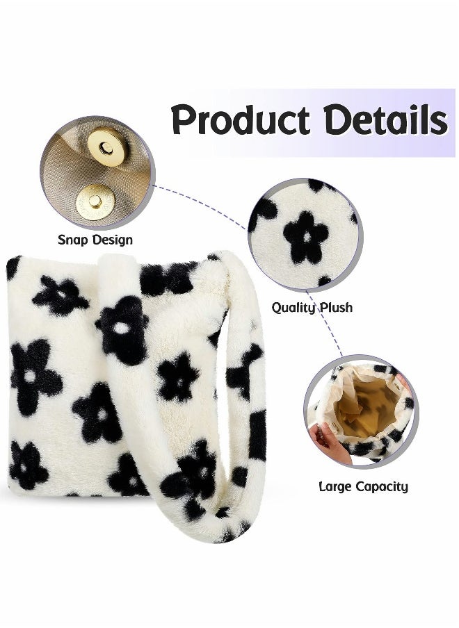 Plush Underarm Bag, Ladies Fluffy Shoulder Bag, Women Y2K Furry Purse Fluffy Tote Bag for Autumn and Winter  - Image 4