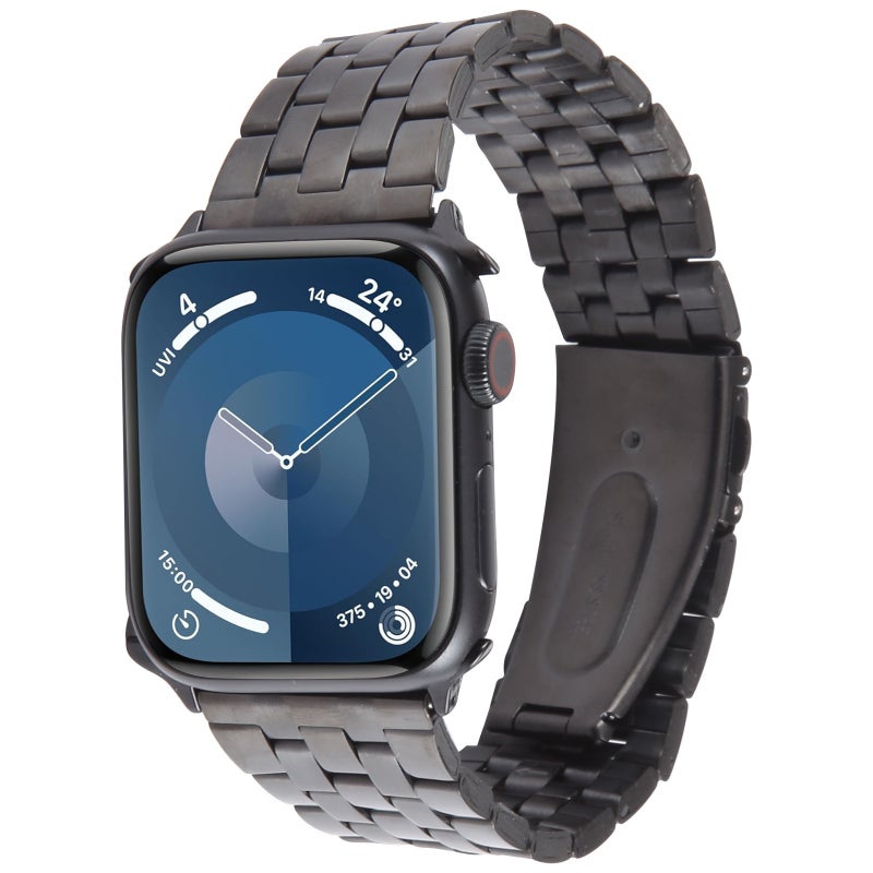 For Apple Watch SE 2023 44mm 22mm Ultra-thin Five Beads Stainless Steel Watch Band(Black)