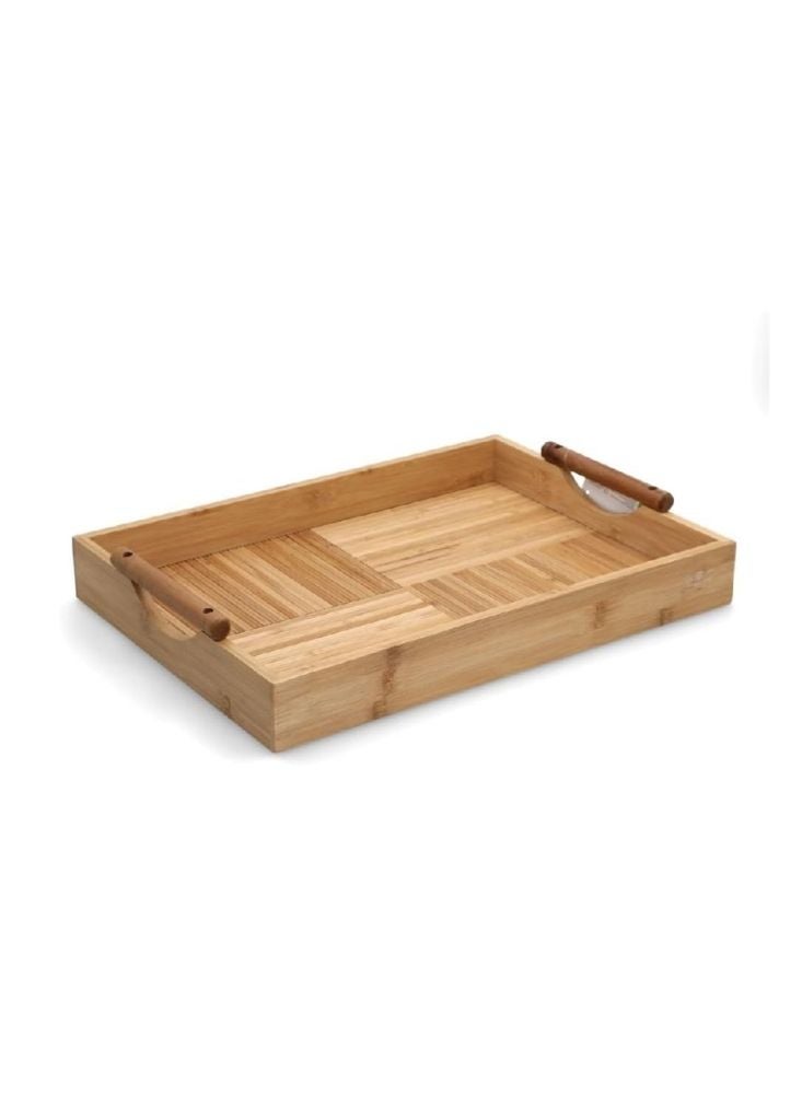 Bamboo Serving Tray with Handles – Sectioned Base – 43x26cm - Image 3