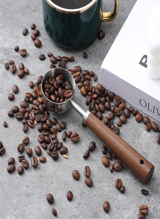 Fyntave 30ML Vintage Coffee Measuring Spoon with Long Wooden Handle 10g Capacity Metal Tablespoon Stainless Steel Coffee Scoop Kitchen Utensil Spoon for Coffees Tea Bath Salts - Image 5