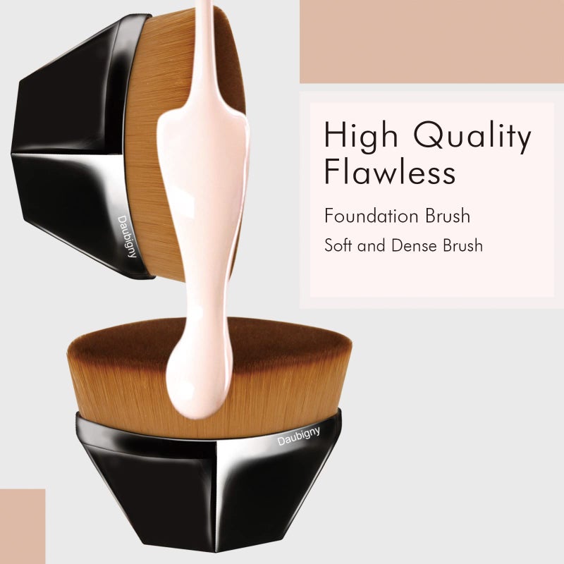 Daubigny Foundation Makeup Brush Flat Top Kabuki Brush Hexagon Face Blush Liquid Powder Foundation Brush for Blending Liquid, Cream or Flawless Powder Cosmetics with Bonus Protective Case (Green) - Image 4
