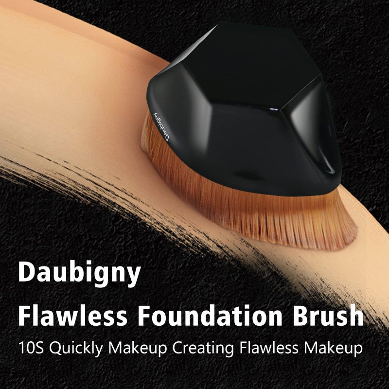 Daubigny Foundation Makeup Brush Flat Top Kabuki Brush Hexagon Face Blush Liquid Powder Foundation Brush for Blending Liquid, Cream or Flawless Powder Cosmetics with Bonus Protective Case (Green) - Image 5