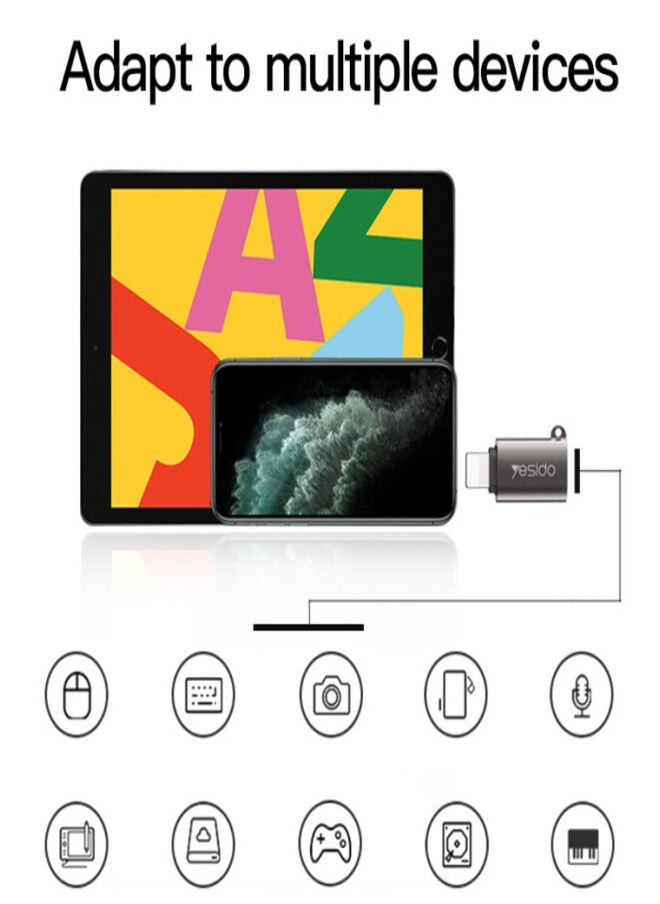 Yesido - GS14 Original Chips Aluminum Alloy Shell For Lightning To USB OTG Adapter - Image 1