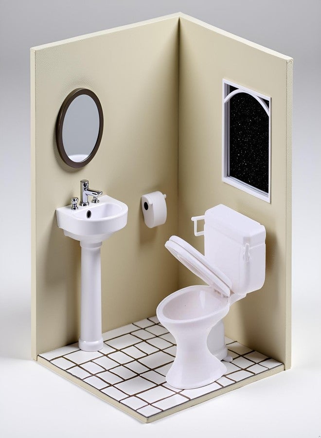 SquarezhenBo 1:12 Scale White Plastic Miniature Toilet Model - Realistic Dollhouse Bathroom Accessories for DIY Mini House Decor, Mini Toilet Furniture for Architecture Models and Craft Projects - Image 3