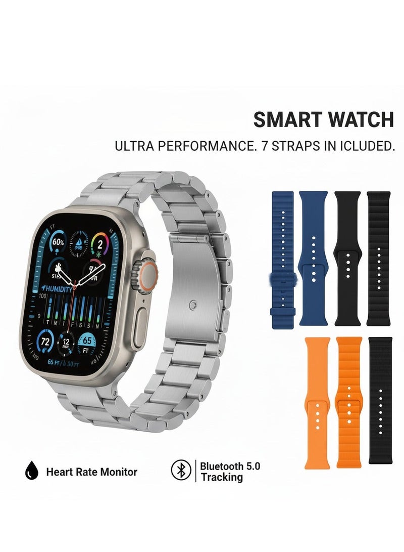 Smart Watch Ultra3  With Health Fitness Tracker Sport Watch  Supports  7addition Wrist Strap 49MM-Multicolour - Image 2