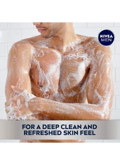 NIVEA MEN Nivea Men Deep Clean Rock Salts Body Wash, Exfoliating Rock Salt Body Wash, 3 Pack of 16.9 Fl Oz Bottles  - Image 4