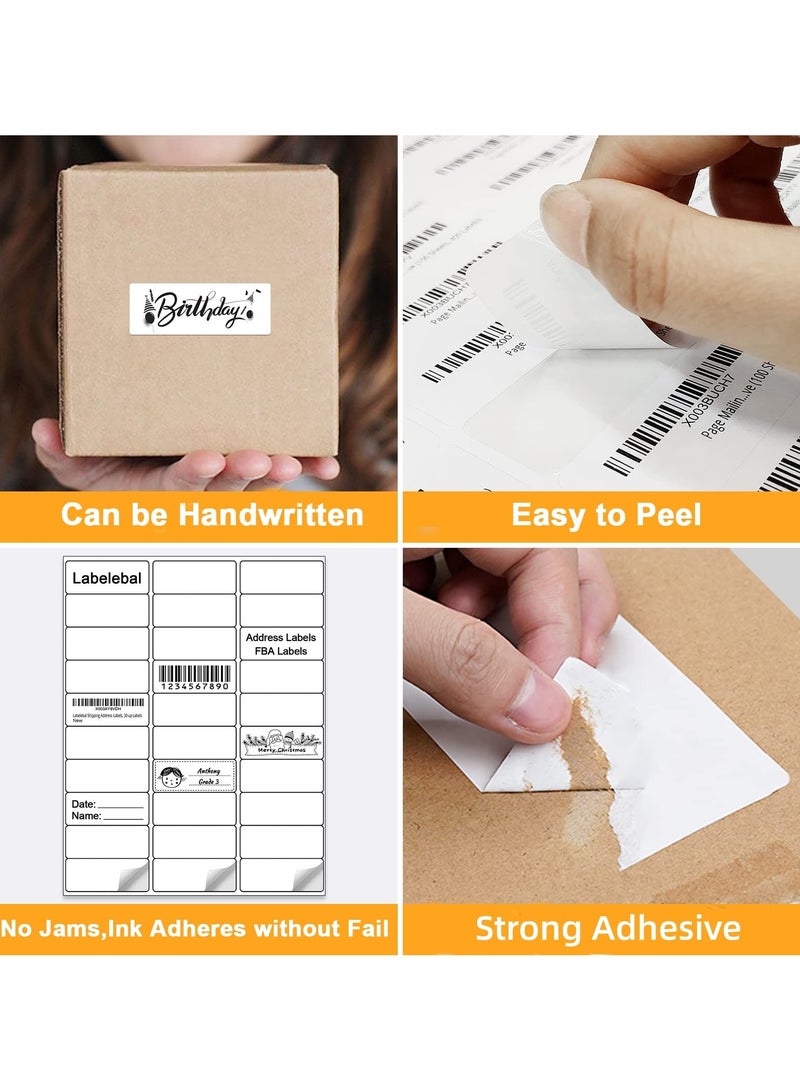 Shipping Address Mailing Labels 30-UP White Shipping Labels for Inkjet or Laser Printer Labels White Blank Sticker Name Tags Printable Address Labels 30 Per Page 3000 Labels 100Sheets - Image 5