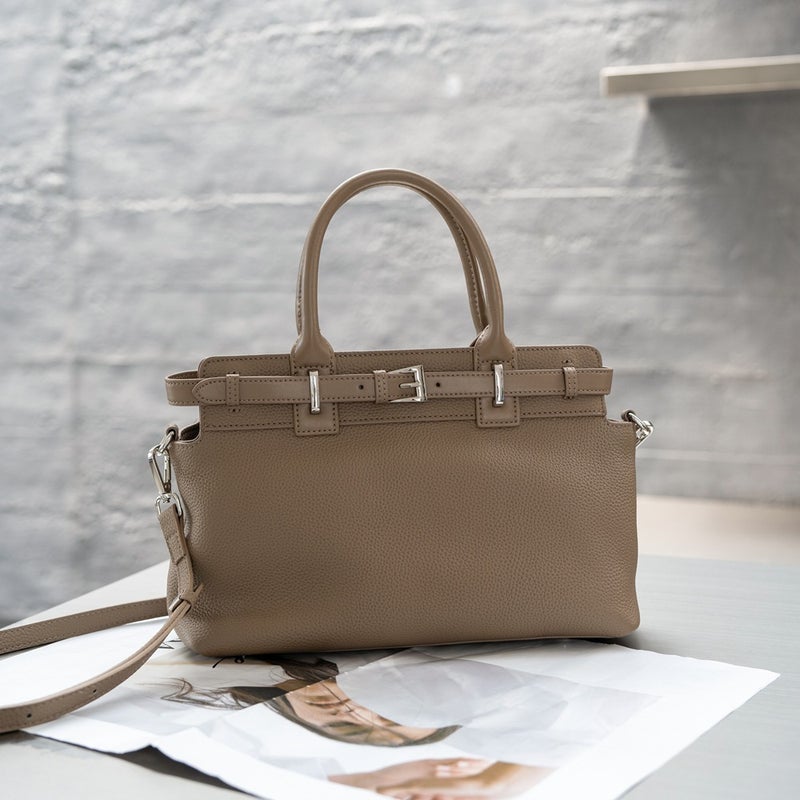 Genuine Leather Large-Capacity Kelly Tote Bag – Women's Crossbody Handbag in Togo Cowhide - Image 2