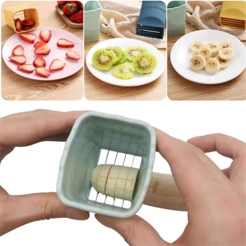 DASZERX ® 3PCS Cup Fruit Slicer Set - Quick & Easy Strawberry, Banana, Egg, Mushroom & Salad Cutter - Portable Kitchen Gadget for Perfect Slices - Speedy & Efficient Slicing for Every Meal - Image 4