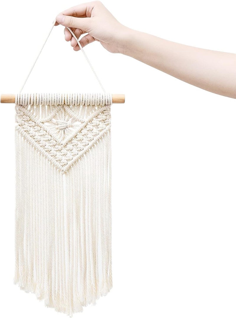 Antikiano Mkono Small Macrame Wall Hanging 3 Pack Boho Art Woven Wall Decor Home Chic Decoration for Bedroom Living Room Apartment Gallery, Christmas Gift, 8" W x 14" L - Image 4