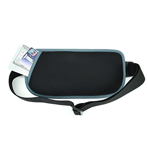 DAITET RFID Blocking Money Belt for Men Women, Slim Fanny Pack for Travel，Running,Conceal Waist Wallet for Passport Holder,Phone,Cash(Black Turquoise) - Image 5