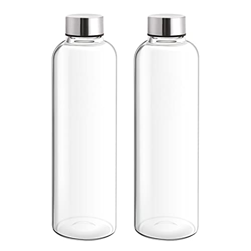 TREO Clarion Glass Water Bottle, 750 ML, Clear, Set of 2 - Image 3