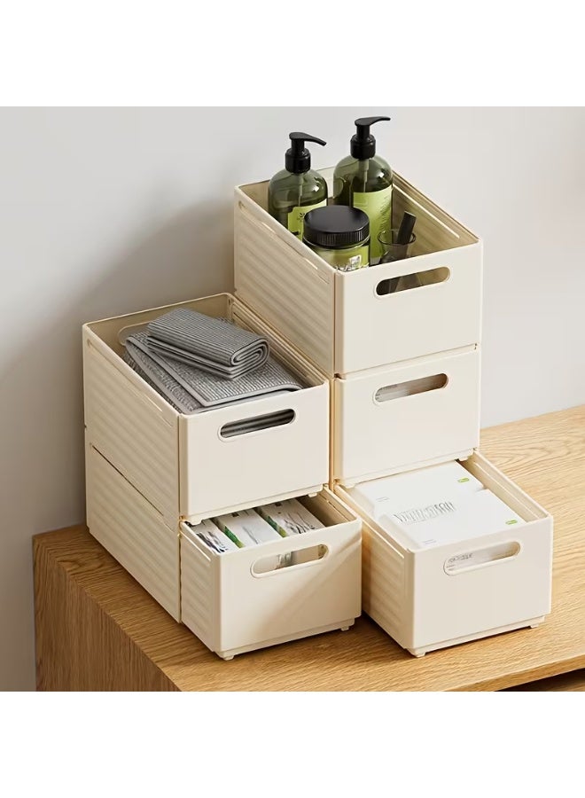 BLOOMING TIME 3 Piece Expandable Pull-Out Storage Basket, Retractable Multifunctional Storage Box, Suitable For Kitchen Pantry, Wardrobe Office Desk, Smooth Sliding Drawer, Space-Saving, Ideal Storage Tool For Home Office - Image 2