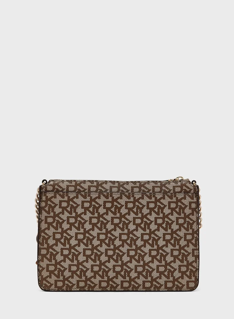 DKNY Etta Mini Wallet On A String in Gray | Lyst