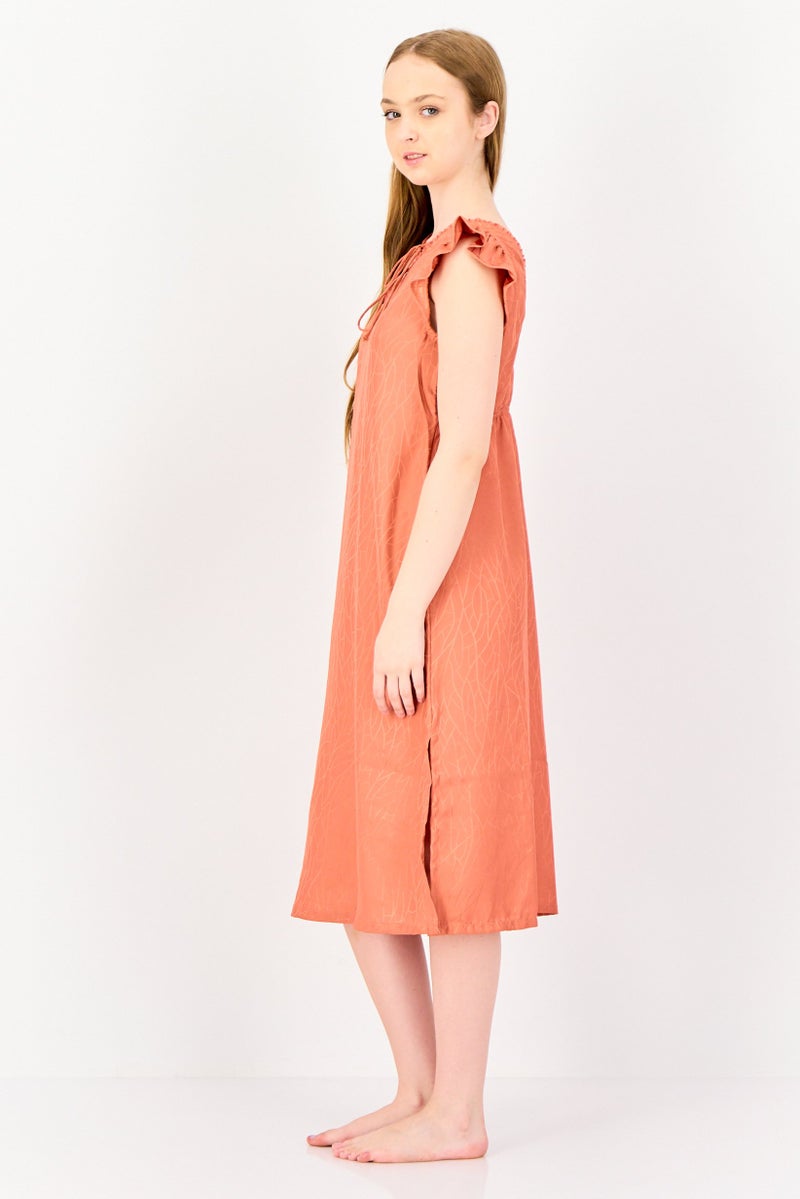 zivame Women Allover Printed Flutter Sleeve Sleeping Dress, Old Rose - Image 3