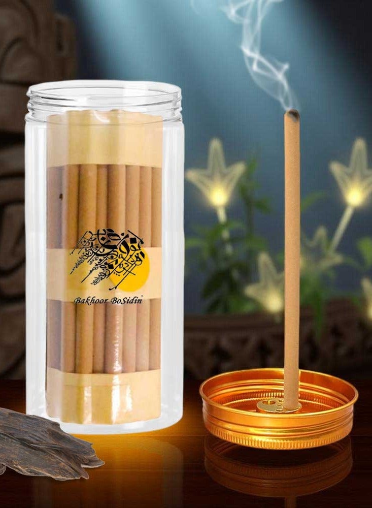 Bakhoor BoSidin Super Oud Camboadian Incense Sticks 6mm Thick Oud Bakhoor 100g with Small Cooper Holder in a Bottle – A93 - Image 2