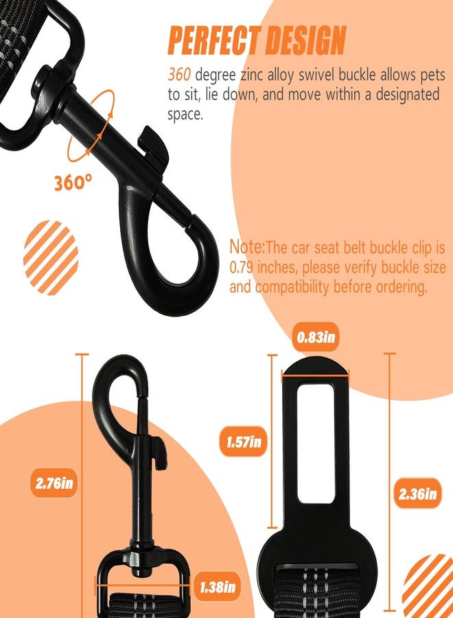 IBWell Dog Seat Belt,3 Piece Set Retractable Dog Car Harness Adjustable Dog Seat Belt for Vehicle Nylon Pet Safety Seat Belts Heavy Duty & Elastic (Black) - Image 5