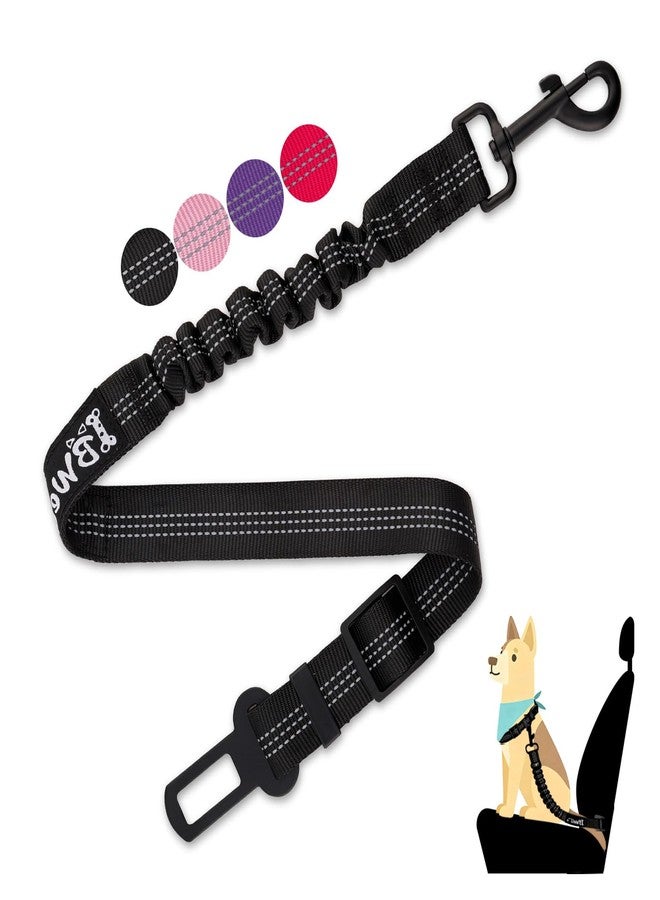 IBWell Dog Seat Belt,3 Piece Set Retractable Dog Car Harness Adjustable Dog Seat Belt for Vehicle Nylon Pet Safety Seat Belts Heavy Duty & Elastic (Black) - Image 1