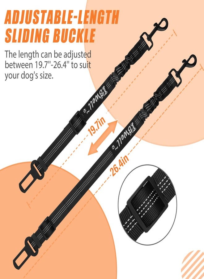 IBWell Dog Seat Belt,3 Piece Set Retractable Dog Car Harness Adjustable Dog Seat Belt for Vehicle Nylon Pet Safety Seat Belts Heavy Duty & Elastic (Black) - Image 2