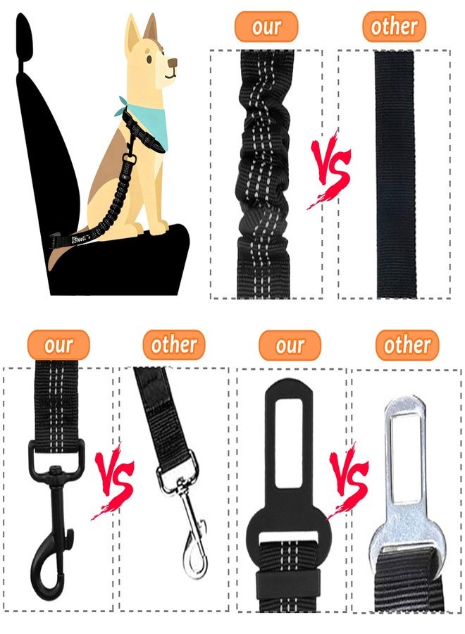 IBWell Dog Seat Belt,3 Piece Set Retractable Dog Car Harness Adjustable Dog Seat Belt for Vehicle Nylon Pet Safety Seat Belts Heavy Duty & Elastic (Black) - Image 4