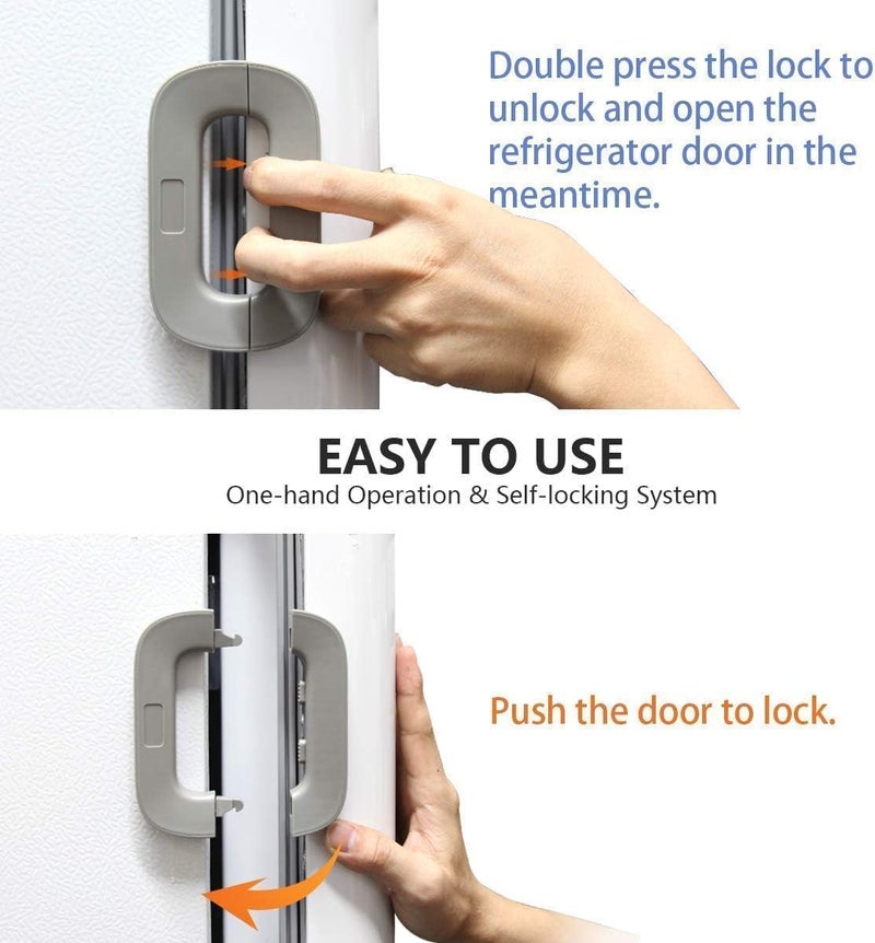Baby Safety Fridge Lock - Multi Use Childproof Cabinet and Drawer Lock with Strong Adhesive - Heavy Duty Freezer Wardrobe Refrigerator Door Safety Strap for Home Use - Image 5