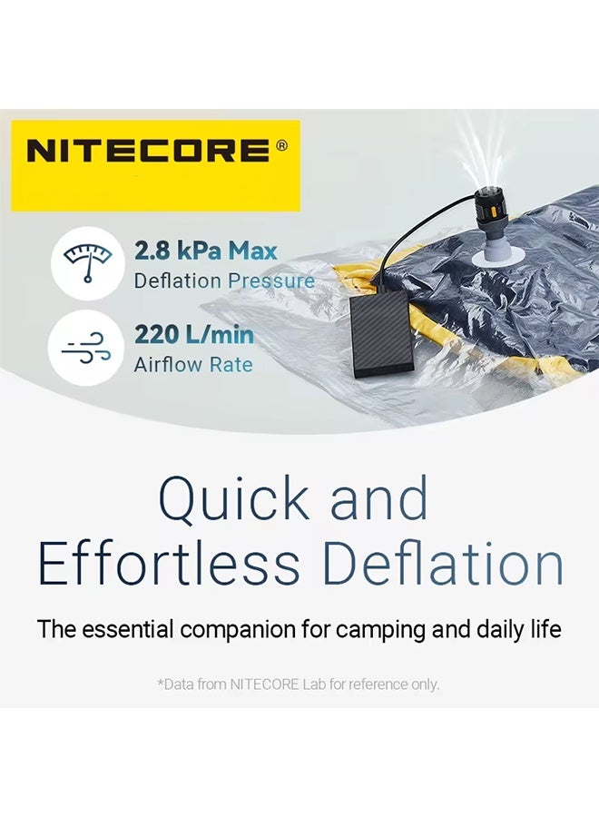 NITECORE AP01 Portable Air Pump 22g 2.8 kPa USB-C Inflation Deflation for Air Bed Pillows Swimming Ring Camping Flame Booster - Image 4