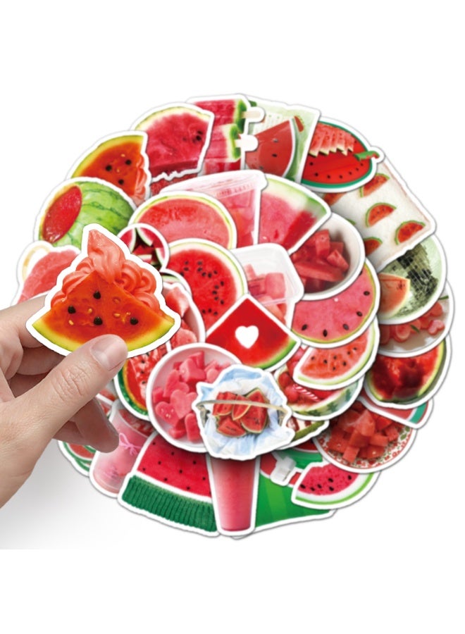 قوس قزح أورينبو ملصقات البطيخ 50 قطعة صغيرة الحجم مقاومة للماء ملصق فاكهة حمراء لطيف لزجاجة المياه والكمبيوتر المحمول ولوح التزلج والسيارة ومصد الهاتف وسجل القصاصات والأمتعة والكمبيوتر ملصقات فينيل مضحكة عصرية للبالغين والأطفال - Image 5