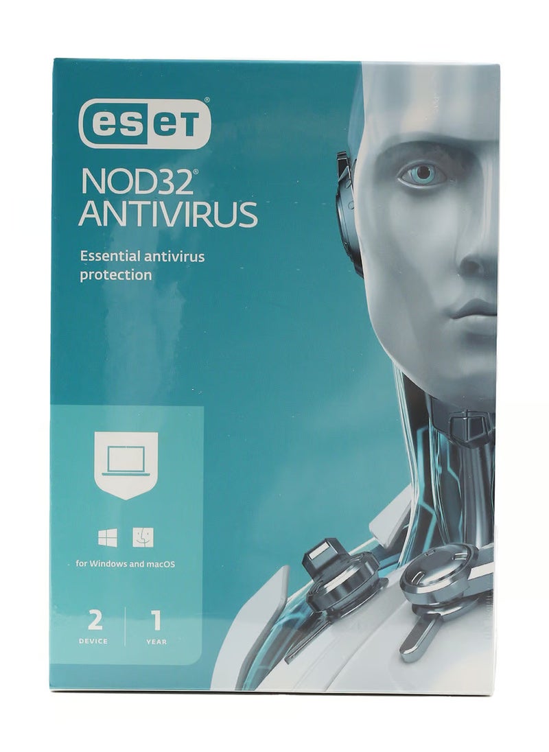 ESET NOD32 Essential Antivirus Protection 1 License For 2 User 1 Year multicolour 