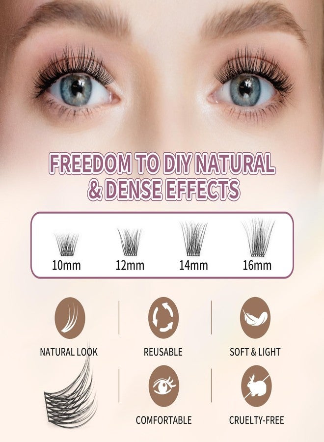 SIMER Lash Clusters 80 Pcs Cluster Lashes Natural Look DIY Eyelash Extension Manga Individual Lashes 10-16mm Mixed D Curl Wispy Fluffy Anime Lash Clusters Super Thin Band, Soft & Reusable - Image 4